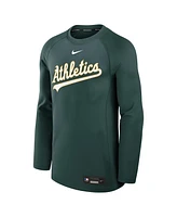 Nike Men's Green Athletics Authentic Collection Game Time Raglan Performance Long Sleeve T-Shirt