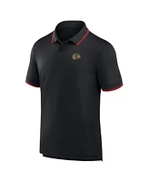 Fanatics Men's Black Chicago Blackhawks Front Office Move Mono Polo Shirt