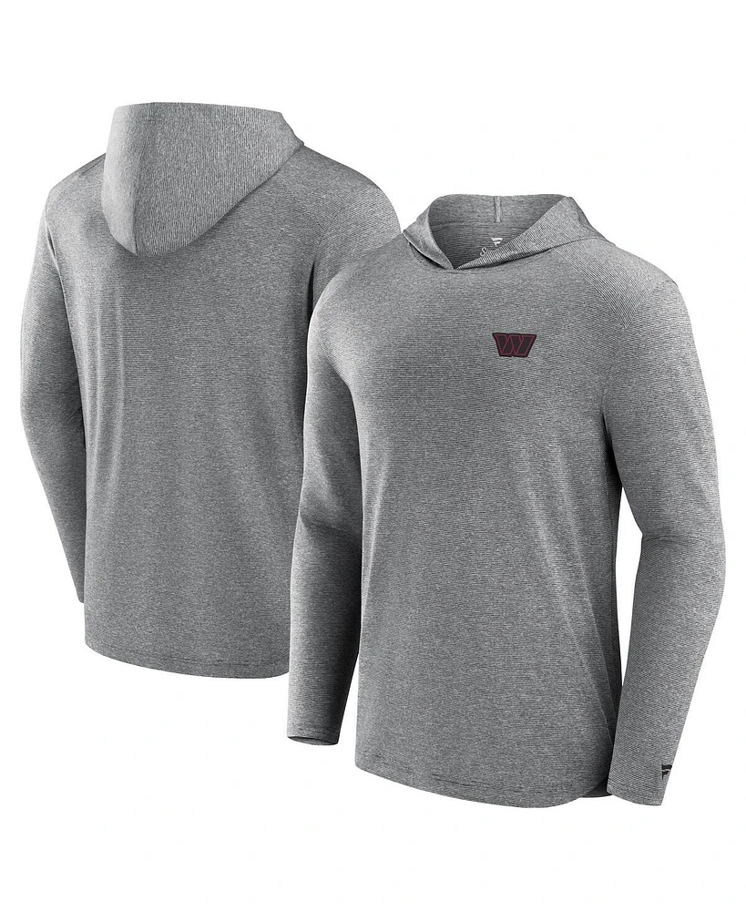 Fanatics Men's Gray Washington Commanders Elements Front Office Power Mono Long Sleeve Hoodie T-Shirt