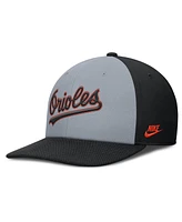 Nike Men's Gray/Black Baltimore Orioles Pro Performance Snapback Hat