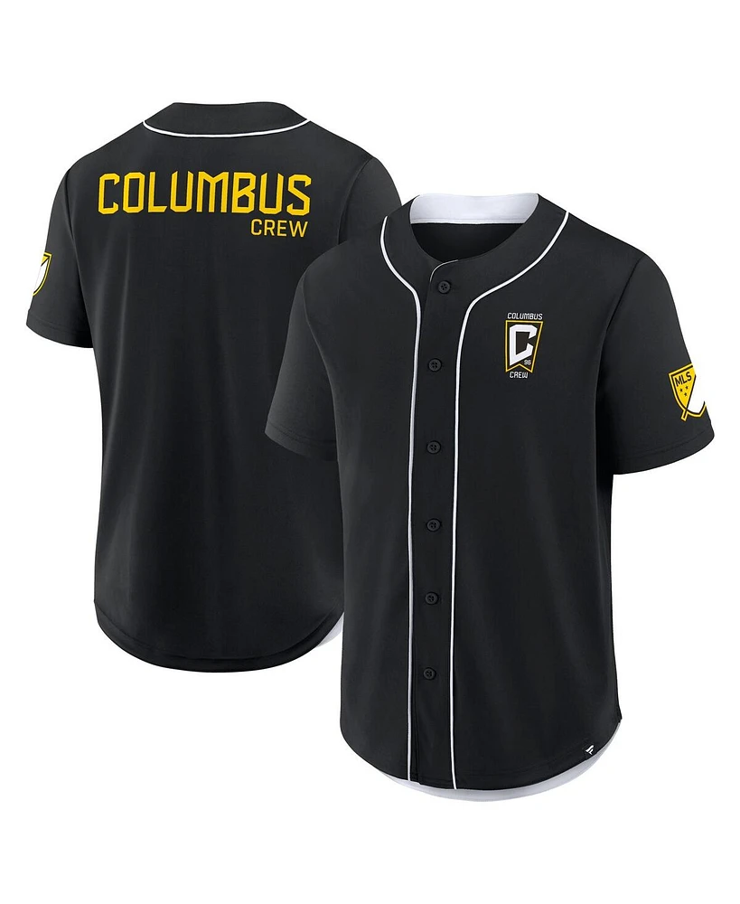 Fanatics Men's Black Columbus Crew Injury Time Baseball Jersey