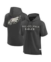 Fanatics Men's Charcoal Philadelphia Eagles Elements Future Ground Lettering Short Sleeve Pullover Hoodie