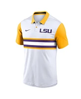 Nike Men's White Lsu Tigers Campus Pattern Vapor Performance Polo Shirt