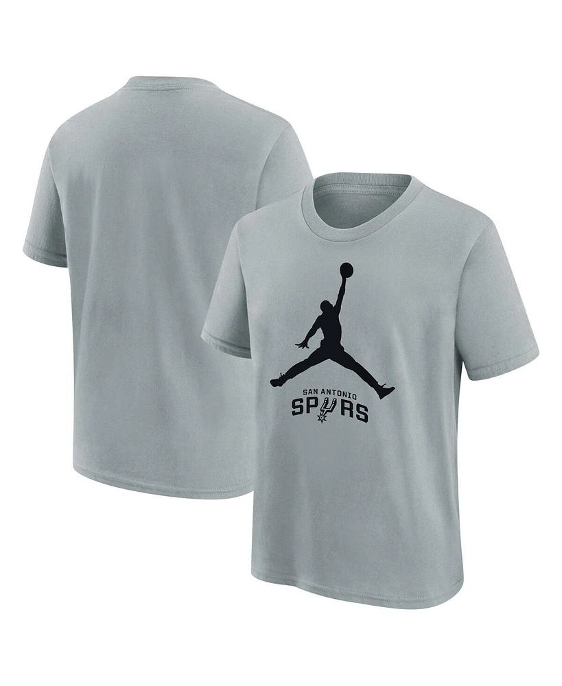 Jordan Big Boys and Girls Silver San Antonio Spurs Essential Jumpman Logo T-Shirt