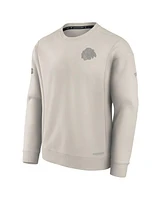 Fanatics Men's Cream Chicago Blackhawks Authentic Pro Road Fleece Pullover Sweatshirt