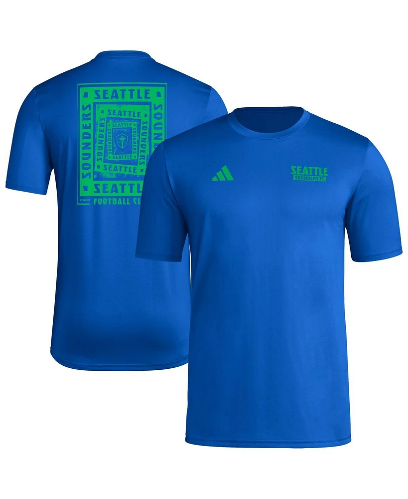 Adidas Men's Blue Seattle Sounders Fc Local Wrap T-Shirt