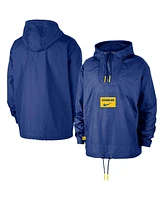 Nike Men's Royal Golden State Warriors Courtside Premium Club Anorak Quarter-Zip Pullover Hoodie