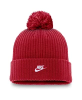 Nike Men's Red Atlanta Braves Cooperstown Collection Patch Cuffed with Pom Knit Hat