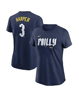 Nike Women's Bryce Harper Navy Philadelphia Phillies 2024 City Connect Fuse Player Name Number T-Shirt