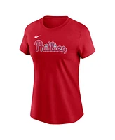 Nike Women's J.t. Realmuto Red Philadelphia Phillies Fuse Name Number T-Shirt