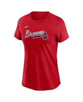 Nike Women's Ronald Acuna Jr. Red Atlanta Braves Fuse Name Number T-Shirt