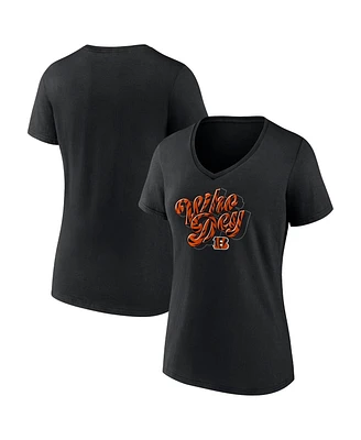 Fanatics Women's Black Cincinnati Bengals Back Home Again V-neck T-Shirt
