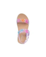 Bebe Toddler Girls glitter Straps and Charms Sandals