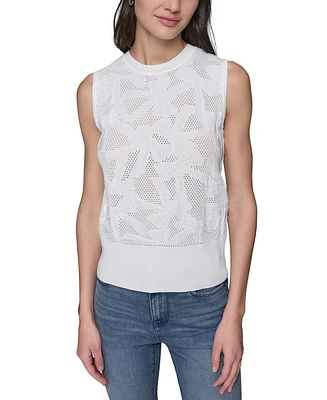 Karl Lagerfeld Paris Women's Bow-Stitch Sleeveless Sweater