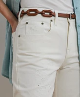 Lauren Ralph Women's Embroidered Relaxed Tapered Jeans