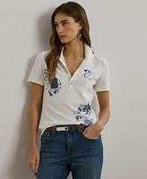 Lauren Ralph Women's Patchwork Pique Polo Shirt