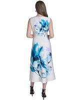 Halston Women's Floral-Print Fit & Flare Dress