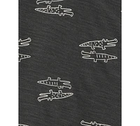 Carter's Toddler Boys Alligator Henley T-Shirt & Striped Pull-On Shorts, 2 Piece Set