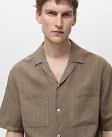 Mango Men's Slim-Fit Cotton-Blend Shirt