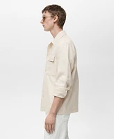 Mango Men's Slim-Fit Linen Overshirt