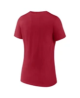 Fanatics Women's Crimson Oklahoma Sooners Primary Logo V-Neck T-Shirt