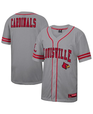 Colosseum Men's Gray Louisville Cardinals Free Spirited Baseball Jersey