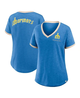 Fanatics Women's Royal Seattle Mariners Binge Worthy Stadium Slub V-Neck T-Shirt