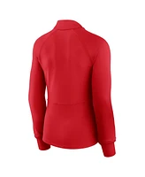 Fanatics Women's Red Philadelphia Phillies Elements Raglan Tri-Blend Quarter-Zip Top