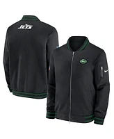 Nike Men's Black New York Jets Coaches Full-Zip Bomber Jacket
