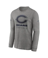 Nike Men's Heather Gray Chicago Bears Team Issue Long Sleeve Performance T-Shirt