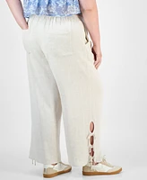 And Now This Trendy Plus Tied-Hem Linen Pants, Exclusively at Macy's