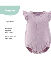 The Peanutshell Baby Girls Rompers - Lilac Stars, 2 Pack