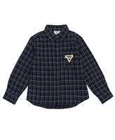 Monster Jam Toddler Boys Grave Digger Truck Flannel Matching Family Button Down Shirt