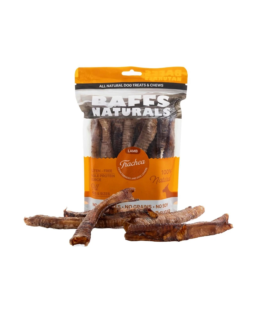 Baffs Naturals All-Natural Premium Lamb Trachea Dog Chews – 2 Pack (10 Chews Each)