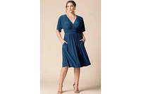 Kiyonna Plus Gia A-Line Midi Dress with Pockets