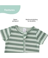 The Peanutshell Baby Boys Rompers - 2 Pack, Green Dino