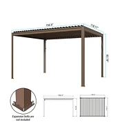 Mondawe 10x13FT Outdoor Aluminum Pergola Louvered
