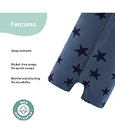 The Peanutshell Baby Boys Rompers - 2 Pack, Blue Stars