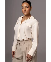 Jluxlabel Women's Black Stella Button Up Shirt