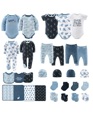 The Peanutshell Baby Boys Layette Gift Set Elephant Blue, 30 Piece