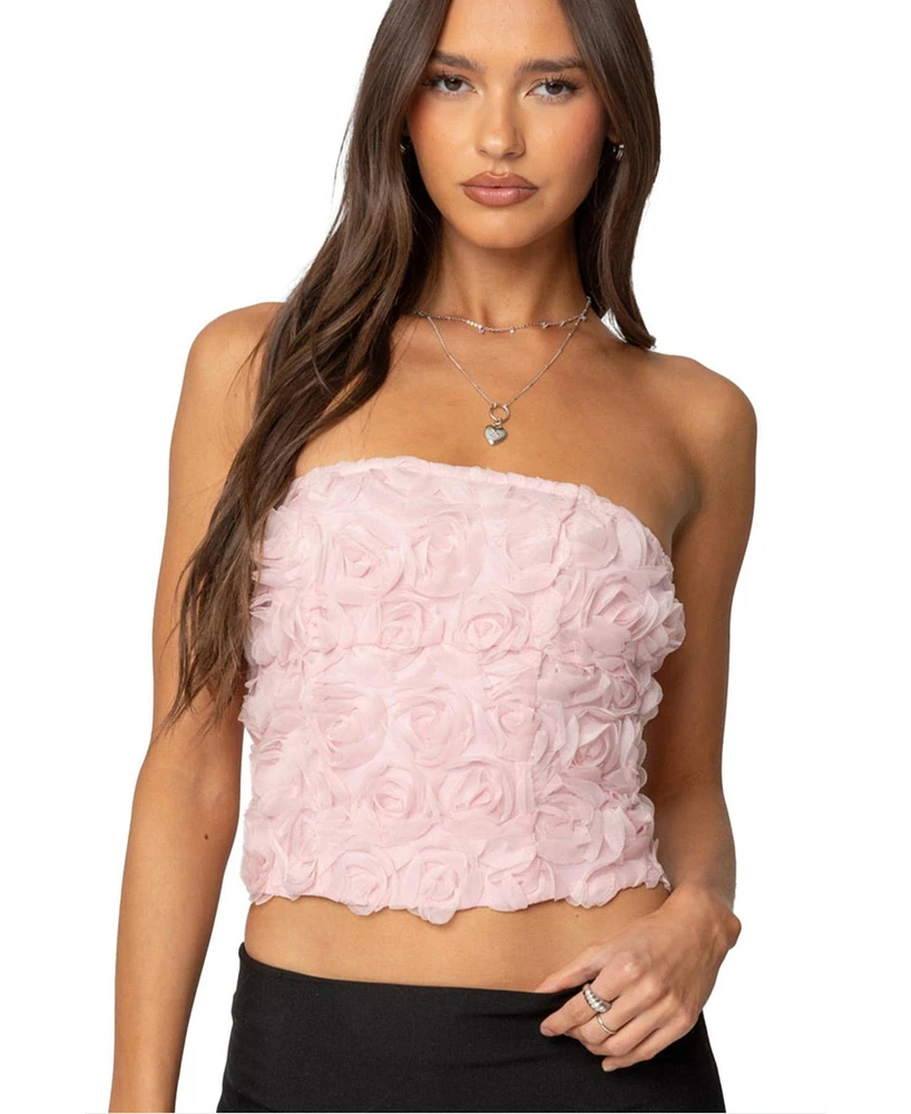 Edikted Women's Rosee Textured Floral Corset