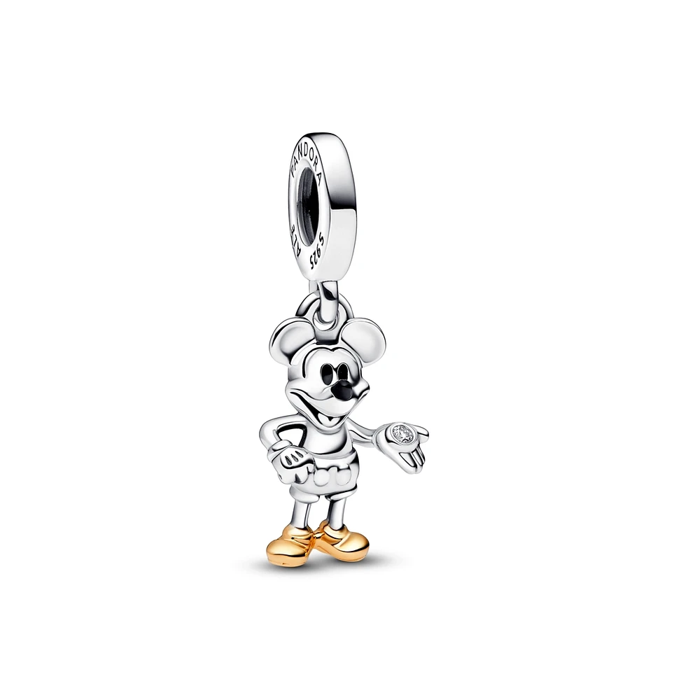 Pandora Disney 100th Anniversary Mickey Mouse Lab-Grown Diamond Dangle Charms