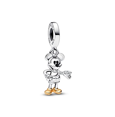 Pandora Disney 100th Anniversary Mickey Mouse Lab-Grown Diamond Dangle Charms