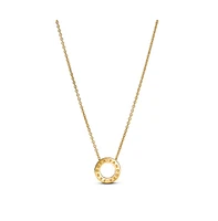 Pandora Logo Pave Circle Collier Pendant Necklace