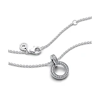 Pandora Sterling Silver Double Circle Pendant Necklace