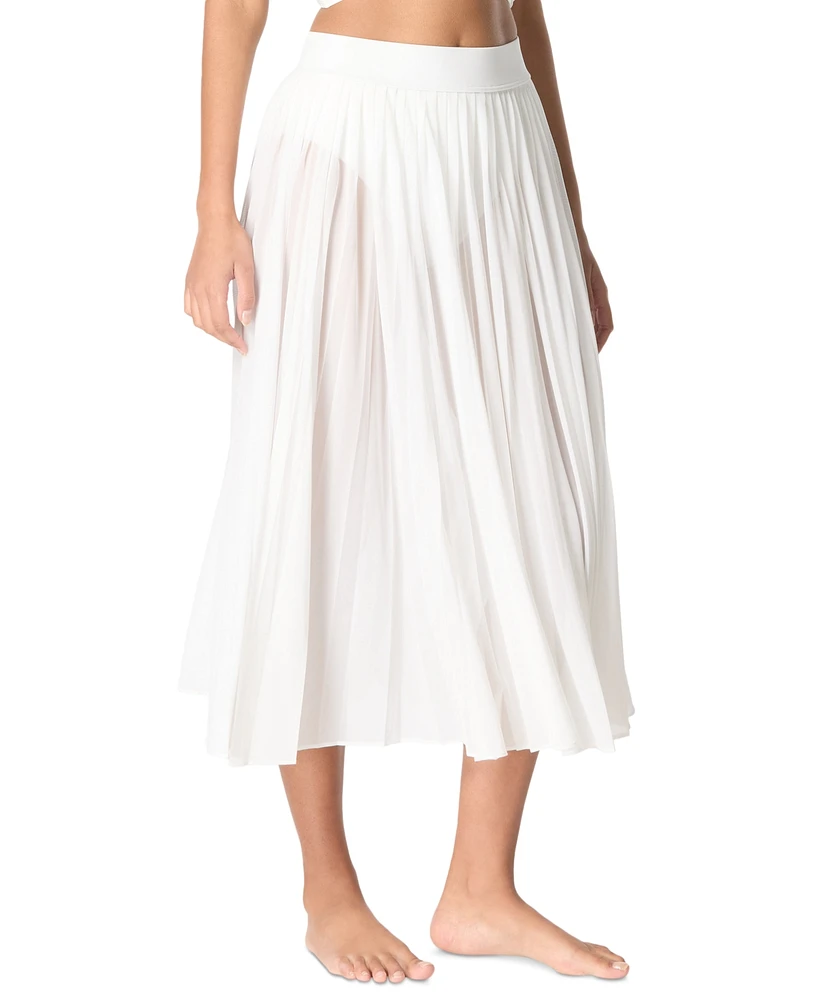 Carmen Marc Valvo Women's Pleated Cover-Up Midi Skirt