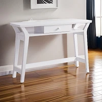Sleek Modern Console Table with Drawer & Mini Shelves for Entryway or Living Room