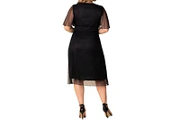 Kiyonna Plus Margot Mesh Cocktail Dress