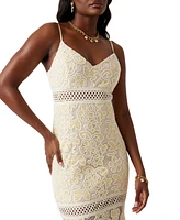 Guess Women's Clarise Lace Sleeveless Midi Dress