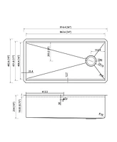 36 Inch Stainless Steel Brushed Kitchen Manual Sink With Large Single Grooves Under The Table
